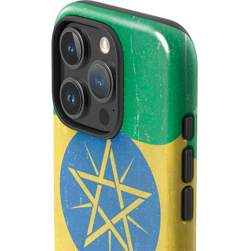 Ethiopia Flag Distressed iPhone 16 Pro Max Impact Case