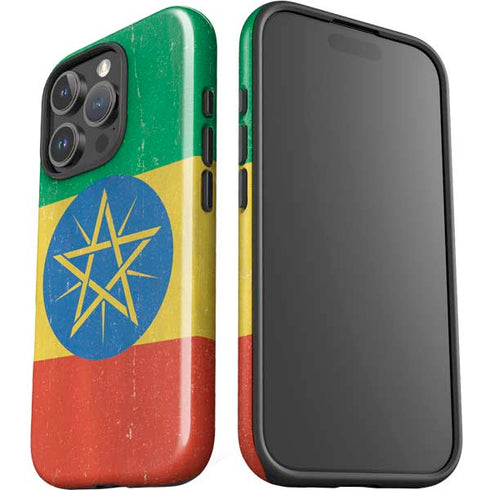 Ethiopia Flag Distressed iPhone 16 Pro Max Impact Case