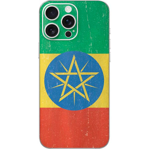Ethiopia Flag Distressed iPhone 16 Pro Max Skin