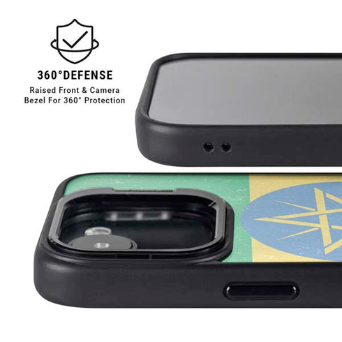 Ethiopia Flag Distressed iPhone 16e Kickstand Case