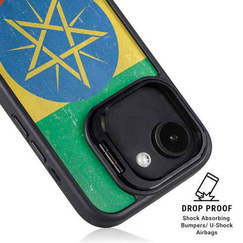 Ethiopia Flag Distressed iPhone 16e Kickstand Case