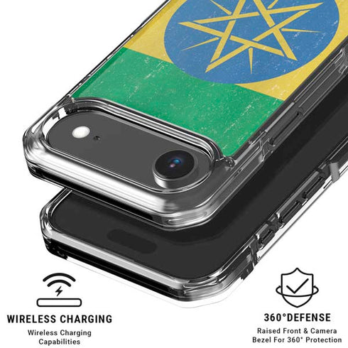 Ethiopia Flag Distressed iPhone 17 Air Clear Case