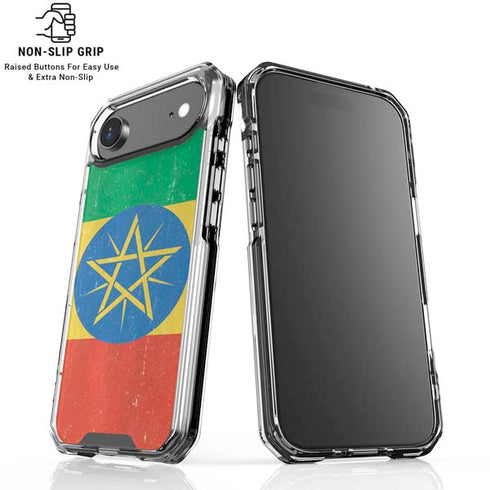 Ethiopia Flag Distressed iPhone 17 Air Clear Case