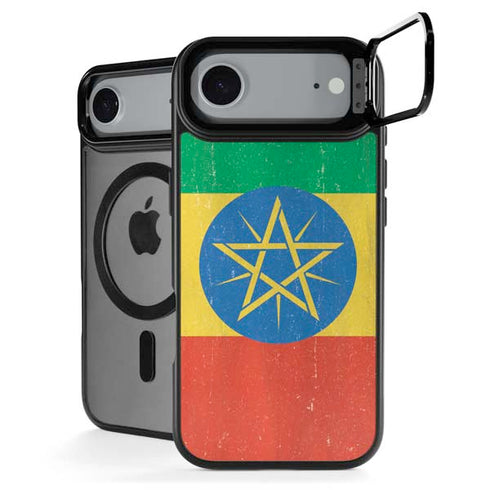 Ethiopia Flag Distressed iPhone 17 Air Kickstand Case