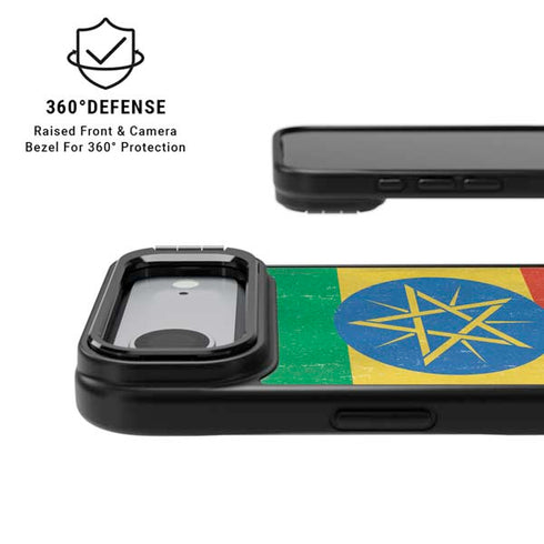 Ethiopia Flag Distressed iPhone 17 Air Kickstand Case