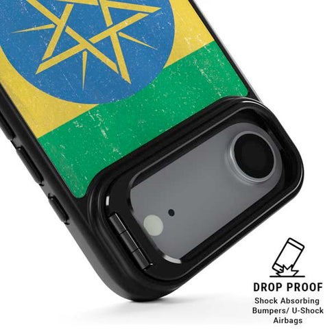 Ethiopia Flag Distressed iPhone 17 Air Kickstand Case