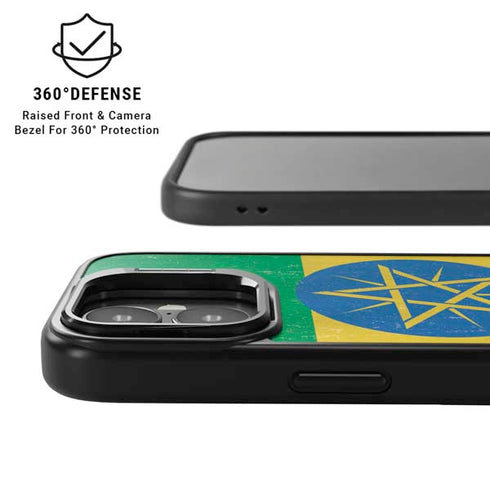 Ethiopia Flag Distressed iPhone 17 Kickstand Case