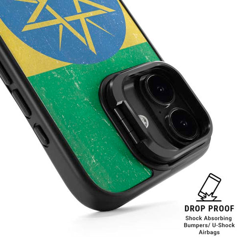 Ethiopia Flag Distressed iPhone 17 Kickstand Case
