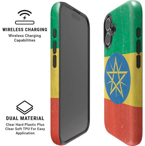 Ethiopia Flag Distressed iPhone 17 Magsafe Impact Case