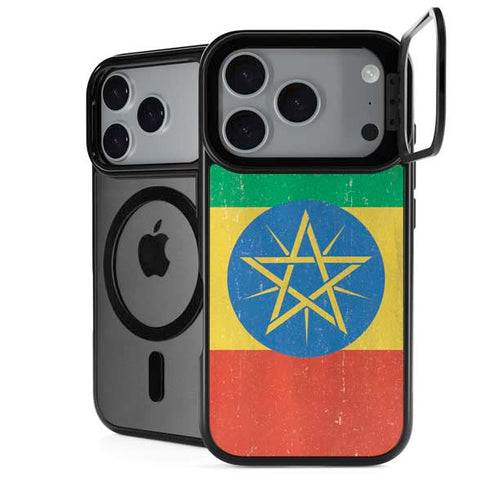 Ethiopia Flag Distressed iPhone 17 Pro Kickstand Case