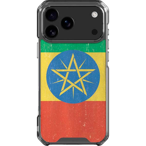 Ethiopia Flag Distressed iPhone 17 Pro Max Clear Case