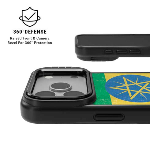 Ethiopia Flag Distressed iPhone 17 Pro Max Kickstand Case