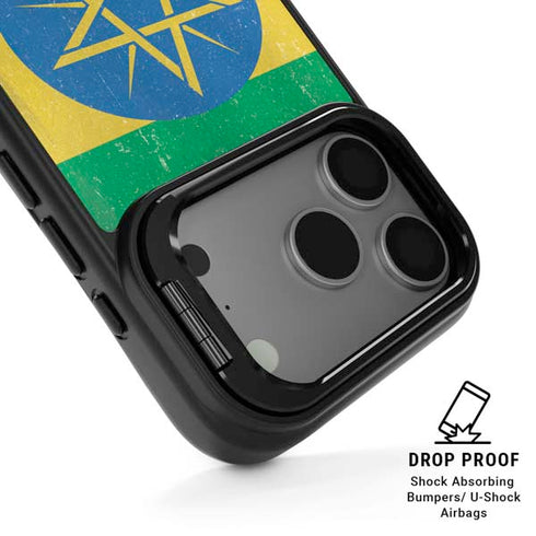 Ethiopia Flag Distressed iPhone 17 Pro Max Kickstand Case