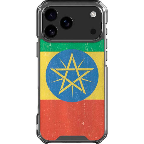 Ethiopia Flag Distressed iPhone 18 Pro Max Clear Case