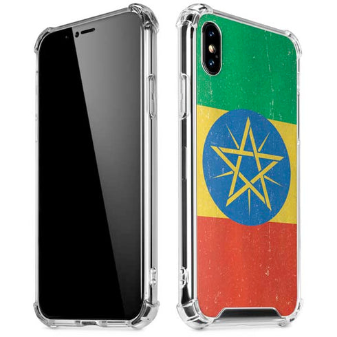 Ethiopia Flag Distressed iPhone X/XS Clear Case
