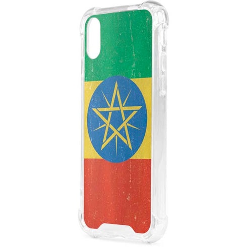 Ethiopia Flag Distressed iPhone XS Clear Case