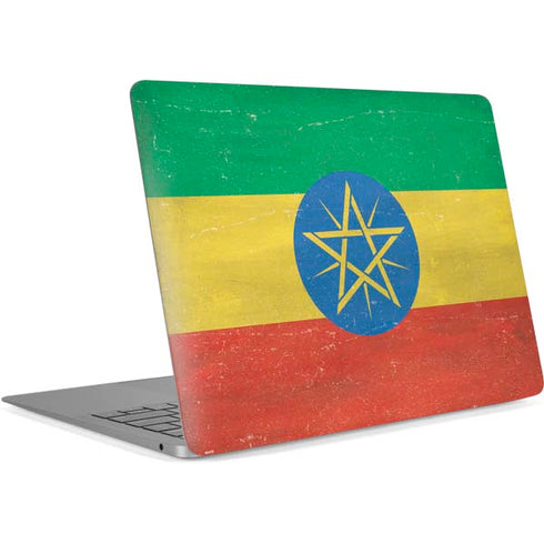 Ethiopia Flag Distressed Apple MacBook Air Skin