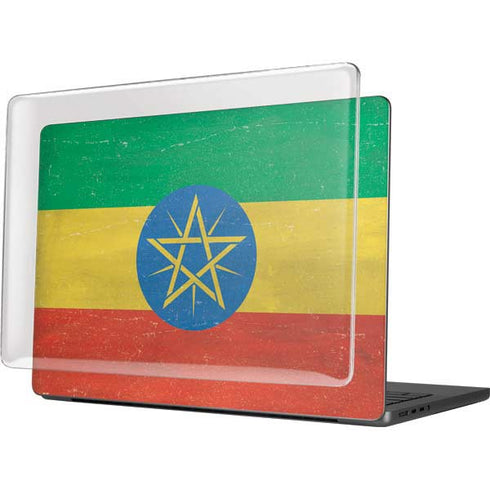 Ethiopia Flag Distressed MacBook Pro 14in (2021-24) Case plus Skin