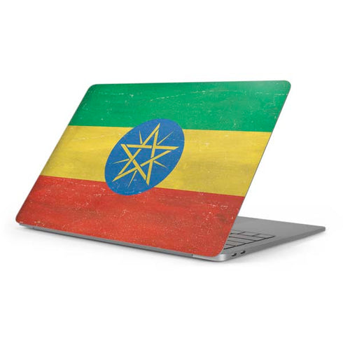 Ethiopia Flag Distressed Apple MacBook Pro 16-inch Skin