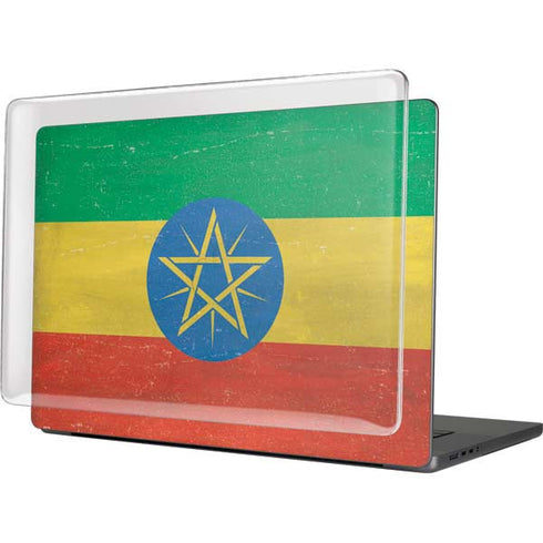Ethiopia Flag Distressed MacBook Cases