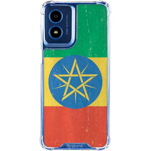 Ethiopia Flag Distressed Moto G 5G (2024) Clear Case