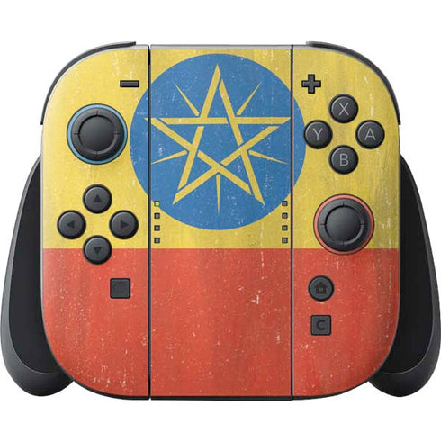Ethiopia Flag Distressed Nintendo Switch 2 (2025) Joy-Con Controller Skin