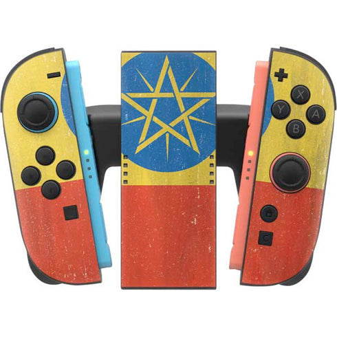 Ethiopia Flag Distressed Nintendo Switch 2 (2025) Joy-Con Controller Skin