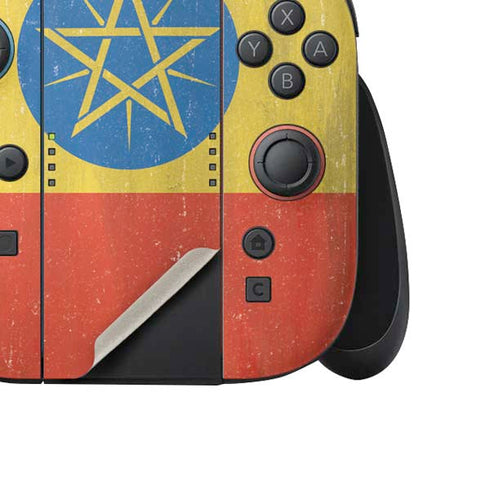 Ethiopia Flag Distressed Nintendo Switch 2 (2025) Joy-Con Controller Skin