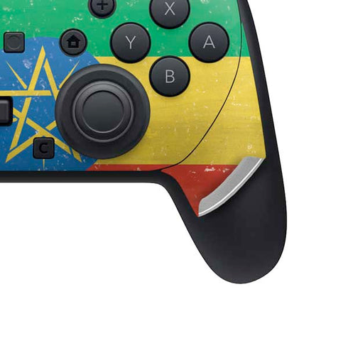 Ethiopia Flag Distressed Nintendo Switch 2 (2025) Pro Controller Skin