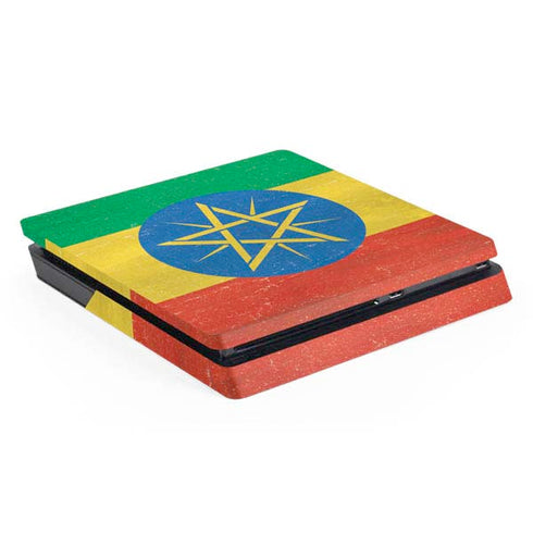 Ethiopia Flag Distressed PlayStation PS4 Skins