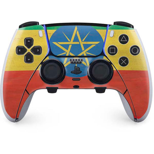 Ethiopia Flag Distressed PlayStation PS5 Skins