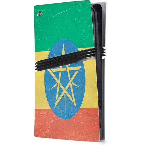 Ethiopia Flag Distressed PlayStation PS5 Skins