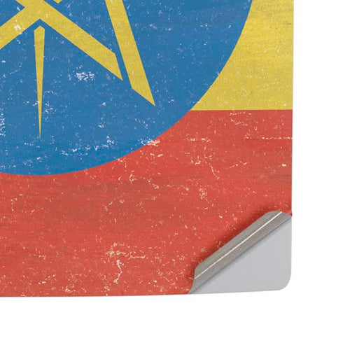 Ethiopia Flag Distressed PS5 Pro Disk Console Skin