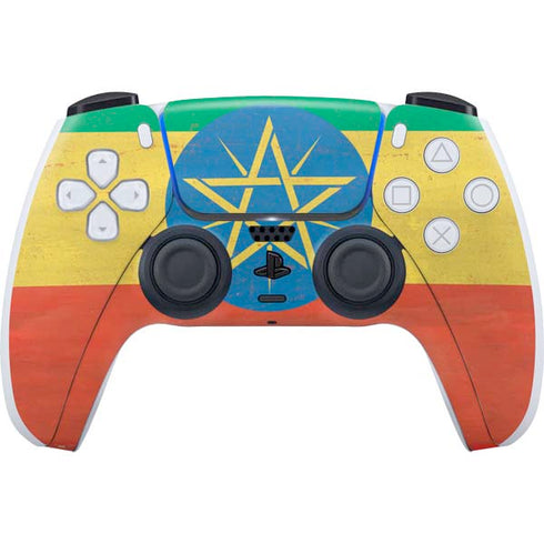 Ethiopia Flag Distressed PlayStation PS5 Skins