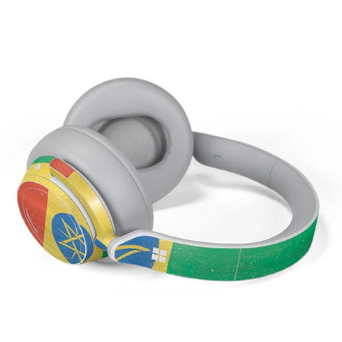 Ethiopia Flag Distressed Surface Headphones Skin