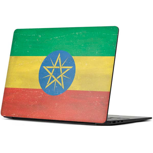 Ethiopia Flag Distressed Surface Laptop 7 15in Skin