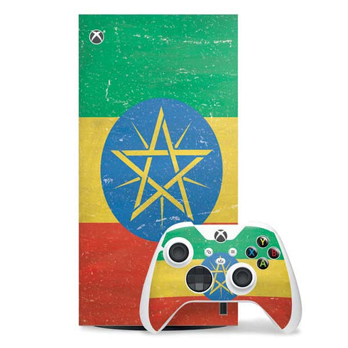 Ethiopia Flag Distressed Xbox Series X Skins