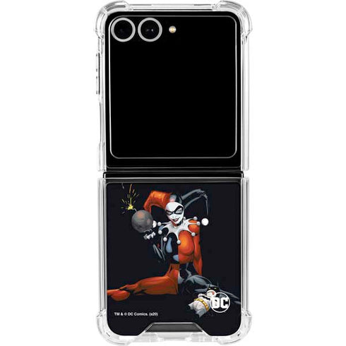 DC Comics Harley Quinn Playfull Pose Galaxy Z Flip7 Clear Case