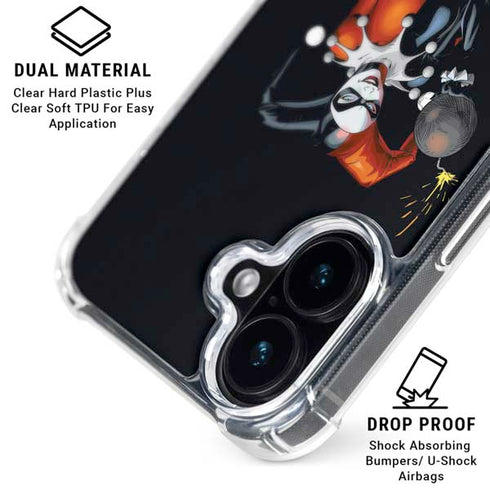 DC Comics Harley Quinn Playfull Pose iPhone 16 Plus Clear Case