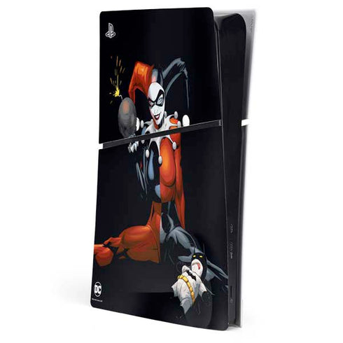 DC Comics Harley Quinn Playfull Pose PS5 Slim Digital Edition Console Skin
