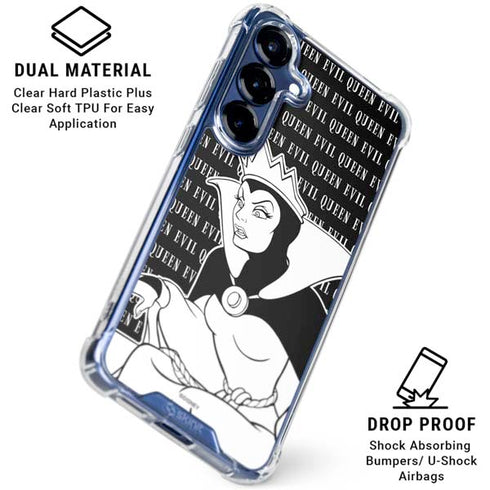 Disney Villains Evil Queen Black and White Galaxy S25 Clear Case