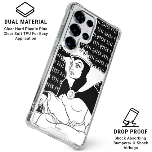 Disney Villains Evil Queen Black and White Galaxy S25 Ultra Clear Case