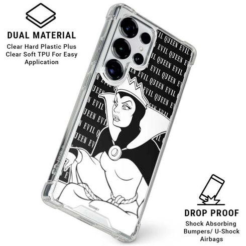 Disney Villains Evil Queen Black and White Galaxy S26 Ultra Clear Case