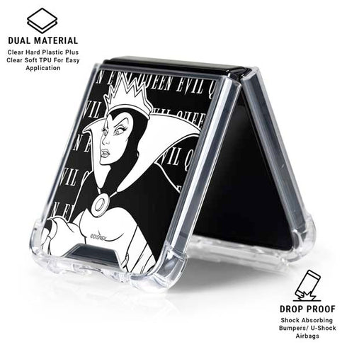 Disney Villains Evil Queen Black and White Galaxy Z Flip6 Clear Case