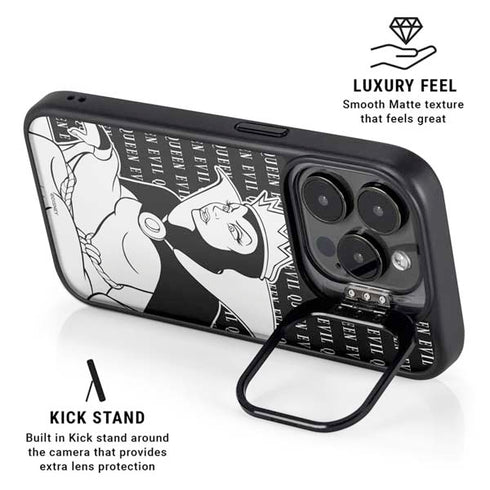Disney Villains Evil Queen Black and White iPhone 14 Pro Kickstand Case