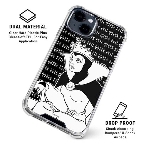 Disney Villains Evil Queen Black and White iPhone 15 Clear Case