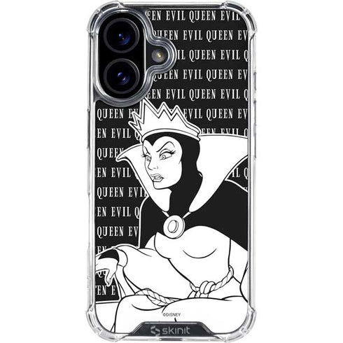 Disney Villains Evil Queen Black and White iPhone 16 Plus Clear Case