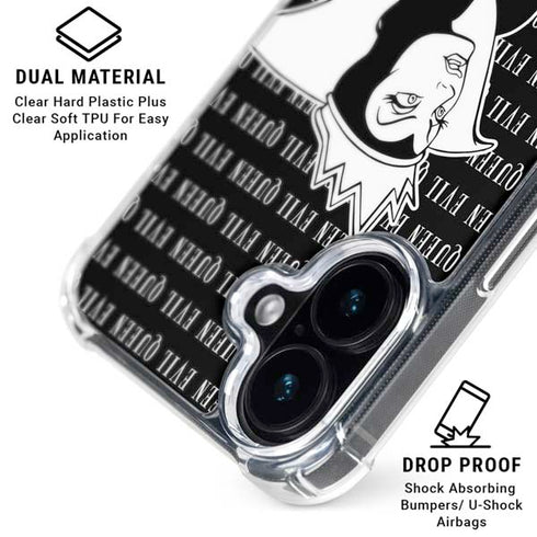 Disney Villains Evil Queen Black and White iPhone 16 Plus Clear Case