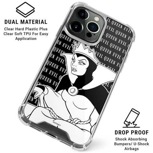 Disney Villains Evil Queen Black and White iPhone 16 Pro Max Clear Case
