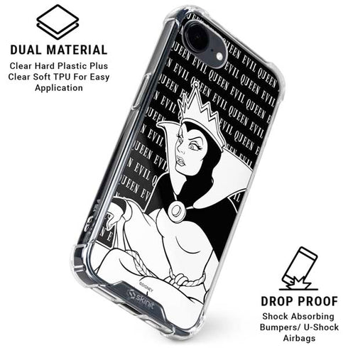 Disney Villains Evil Queen Black and White iPhone 16e Clear Case